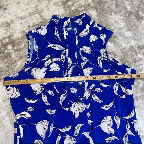 Karl Lagerfeld Paris blue & white keyhole back halter neckline with tie SZ XS - Picture 9 of 9